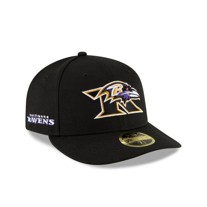 NFL Baltimore Ravens Logo Mix Low Profile 59Fifty Fitted (UTR4419) - Black New Era Caps